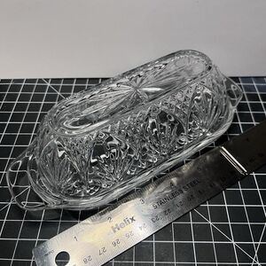 Vintage Cristal D’Arques Durand Antique Glass Butter Dish USA Butterdish